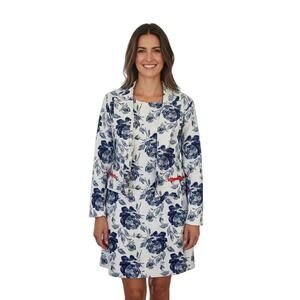 NWT Eva Mendes New York & Co. White + Blue Floral A-Line Dress + Blazer Size 16